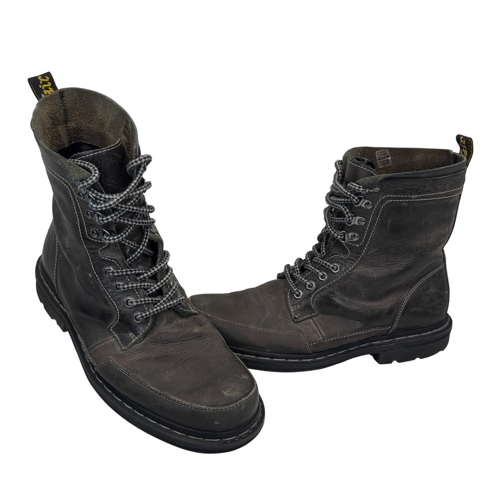 Dr Martens‎ 1490 Lace Up Combat Boots Leather Gray Mens 10 Womens 11 AirWair Lug